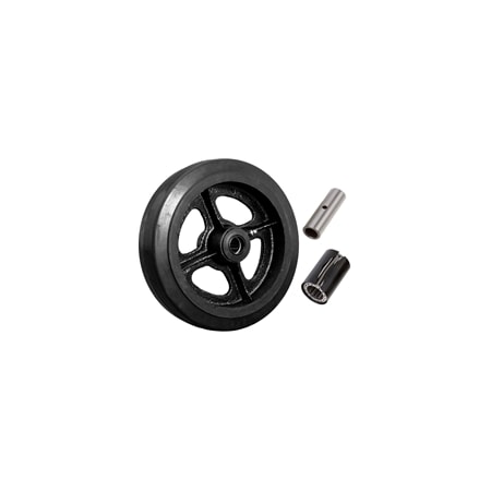Casterhq 8"x3" Rubber on Cast Iron Wheel, 900 lbs cap. RCI8x3